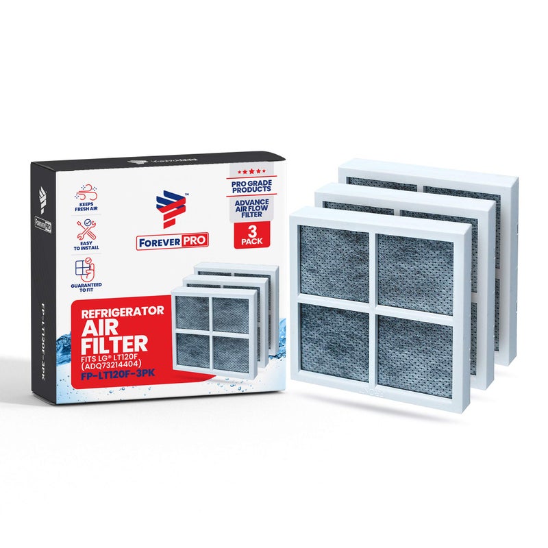 ForeverPRO LT120F Air Cleaner Filter Assembly Pack of 3 for LG Refrigerator ADQ73214402 ADQ73214406 and Kenmore Elite 9918 - Image 1